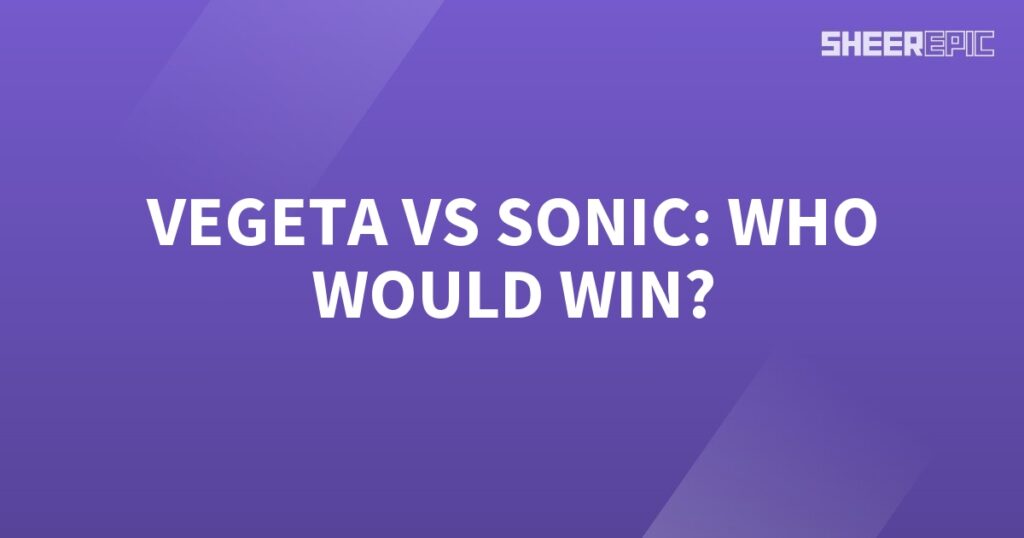 Vegeta vs Sonic - a battle for supremacy!