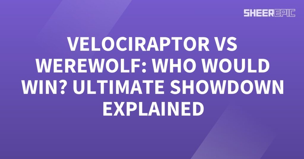 Witness the ultimate showdown between a velociraptor and a werewolf as their strengths, abilities, and intelligence are explored in detail. Discover who would emerge victorious in this epic clash.