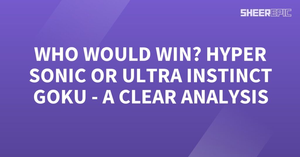 Get ready for an in-depth analysis as we engage in a thrilling showdown between Hyper Sonic and Ultra Instinct Goku. Explore the true extent of Ultra Instinct Goku's power and find out who