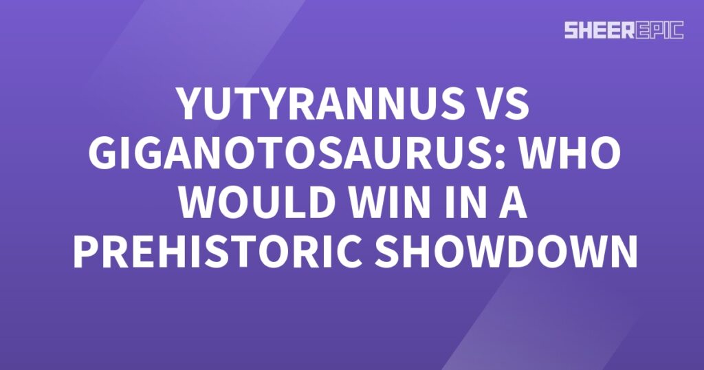 A purple background with the words vultanus vs Giganotosaurus, a prehistoric showdown?