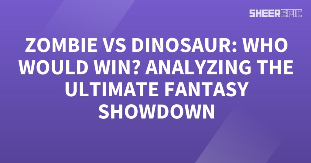 In the ultimate fantasy showdown, witness a thrilling battle between a zombie and a dinosaur and find out who emerges victorious.